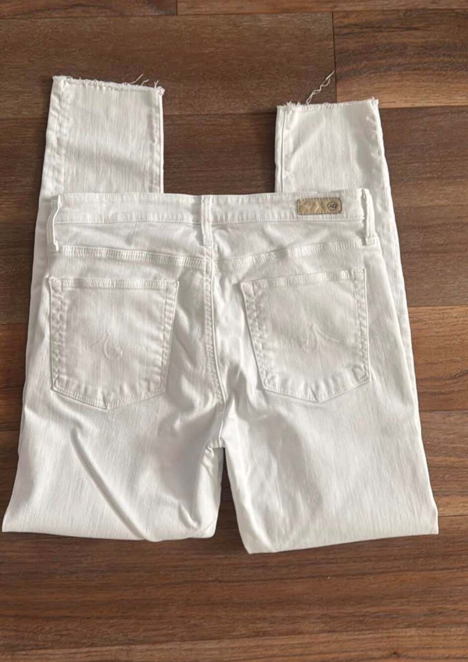 AG Farrah Skinny Ankle High-Rise White Jeans Size 30R
